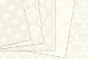 28 Ivory Damask Digital Papers