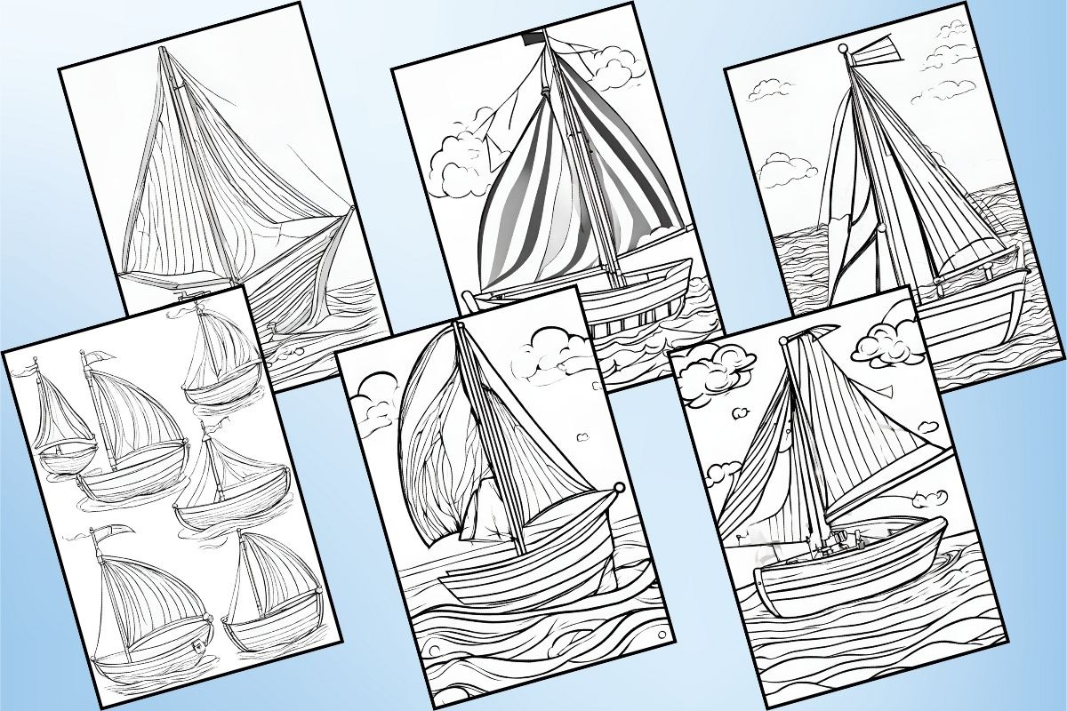 Printable Toy Boat Coloring Pages, an Illustration by Catchy Ideaz (Photo 3 of 3)