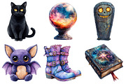 Watercolor Halloween Clipart Bundle, an Illustration by Daily.Designs (Thumbnail 4 of 5)