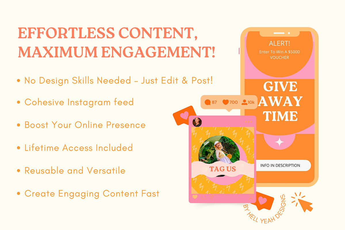 Vibrant Instagram Posts Templates, a Social Media Template by Hell Yeah Designs (Photo 4 of 8)