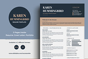 Karen Hummingbird Resume (3 Pages), a Resume Template by Marco Zenki (Thumbnail 1 of 5)