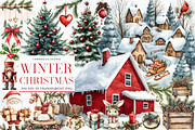 Christmas Winter Watercolor Clipart, an Illustration by Designworld (Thumbnail 1 of 6)