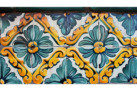 Colorful Vintage Spanish Tile, a Background Photo by Lermont51