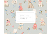 Neutral Dogs floral pattern Nursery, a Pattern Graphic by Milatoo (Thumbnail 3 of 4)