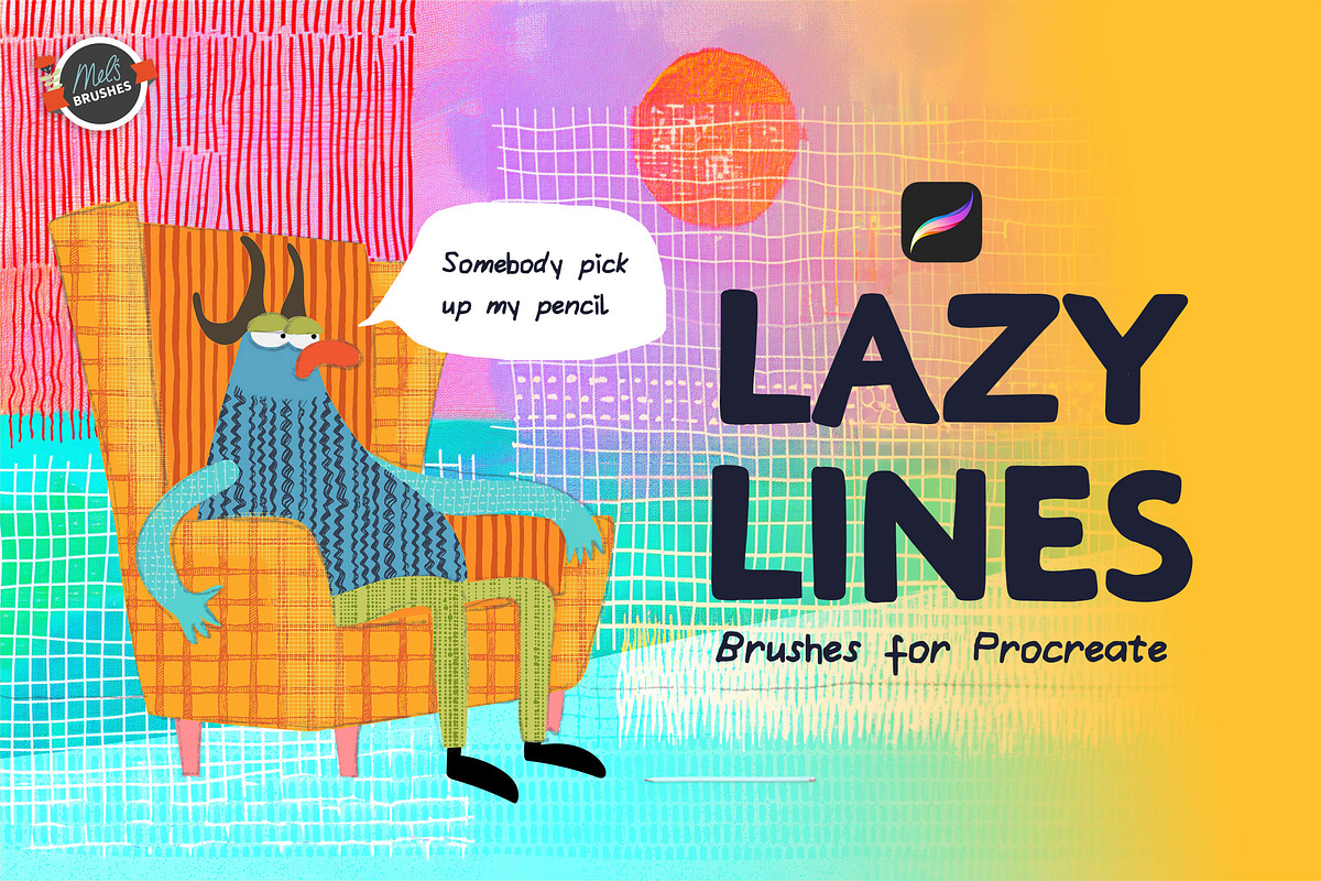 Lazy Lines Procreate Texture Pack, a Brush Add-On by Mels Brushes (Photo 1 of 9)