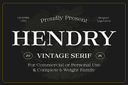 Hendry - Vintage Serif Family, a Serif Font by Novitype (Thumbnail 1 of 12)