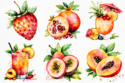 Watercolor Fruits Cocktail Summer, an Illustration by Craft Nest (Thumbnail 3 of 12)