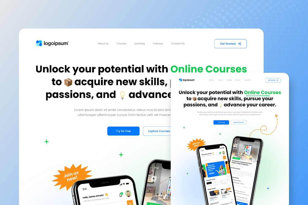 ProLearnify - Online Course Landing, a Landing Page Template by SquidPixey (Photo 2 of 5)