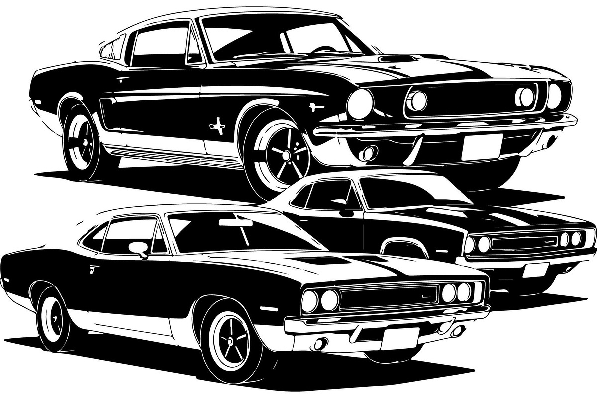 Retro Fast Car Vector SVG Bundle, an Object Graphic by jahid234 (Photo 6 of 13)