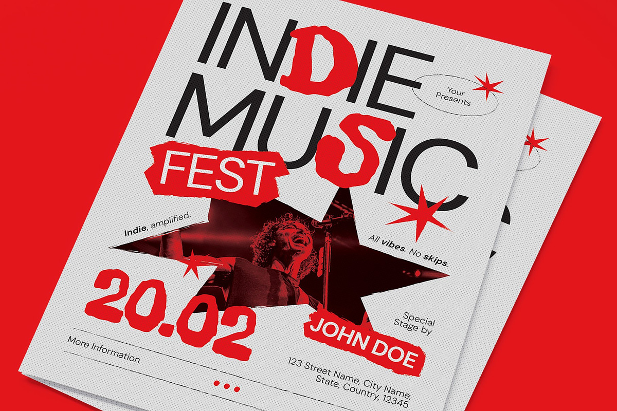 Indie Music Festival Flyer, a Flyer Template by graphicook (Photo 2 of 3)