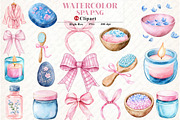 Spa Watercolor Clipart, an Illustration by Watercolor design (Thumbnail 1 of 12)