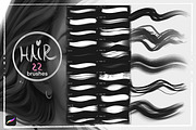 22 hair brushes for Procreate, a Brushes & More by Bluesssatan (Thumbnail 1 of 3)