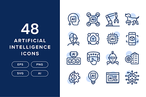 48 Artificial Intelligence Icons