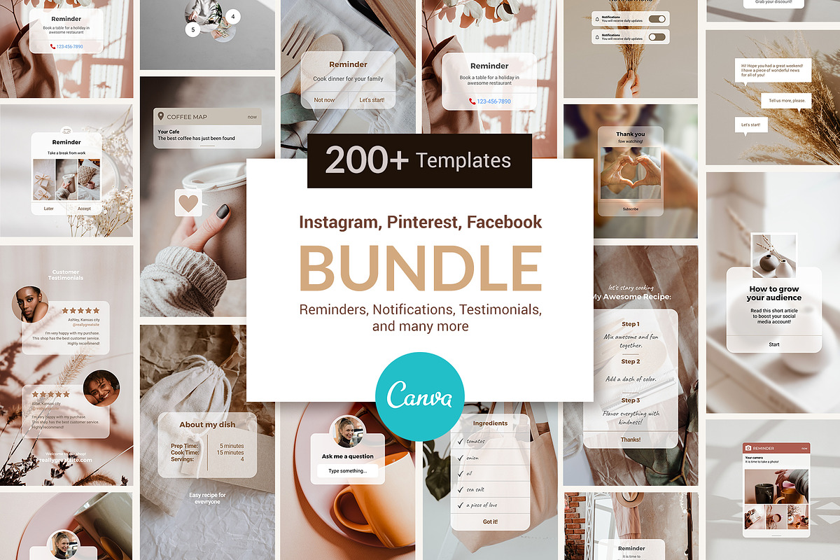 Reminders Canva Templates BUNDLE, a Social Media Template by ilonitta (Photo 1 of 14)
