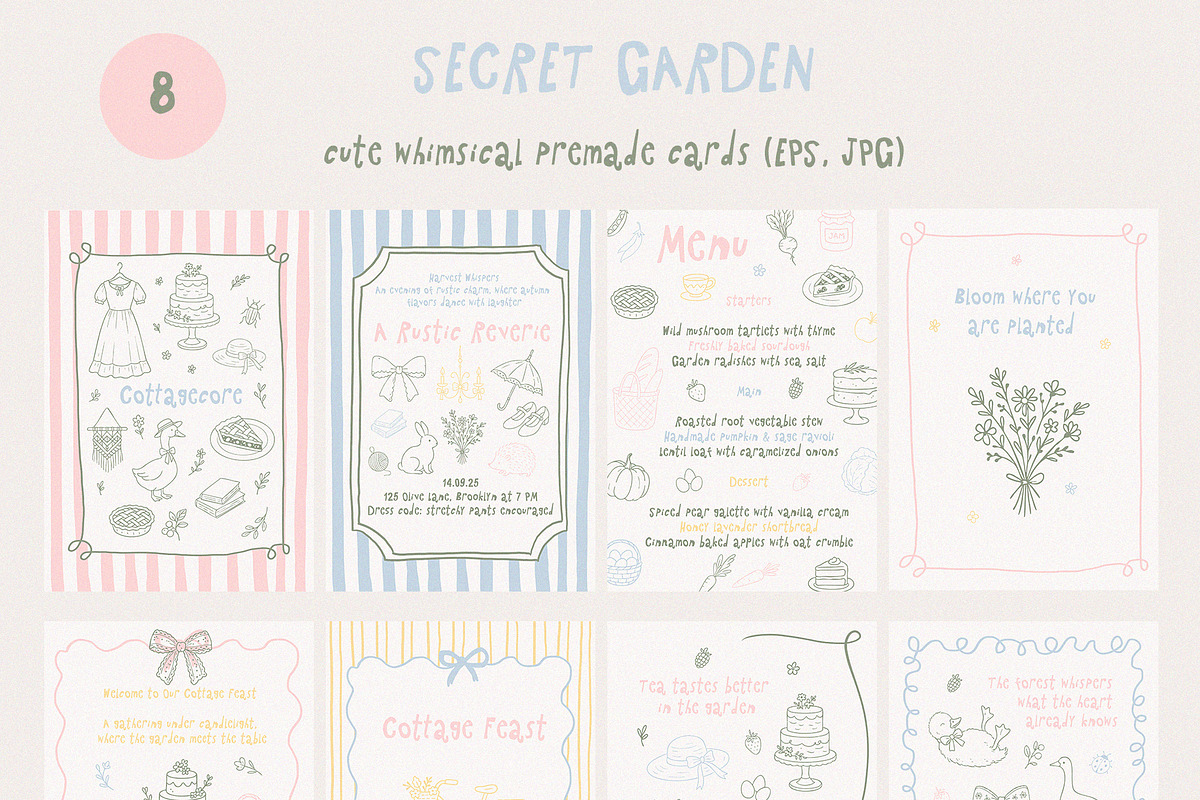 SECRET GARDEN - Cottagecore line art, a Seasonal Illustration by Madiwaso (Photo 5 of 10)