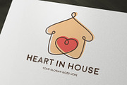 Heart in House Logo Template, a Branding & Logo Template by ND Design (Thumbnail 1 of 7)