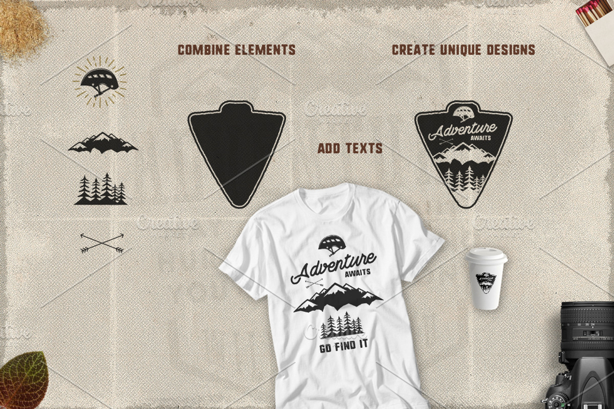 9 Adventure Logos & Tee Designs, an Object Graphic by JeksonGraphics (Photo 7 of 10)