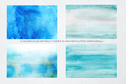 Blue Monet watercolor textures, a Texture Graphic by FleurArt (Thumbnail 3 of 8)