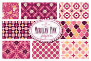 Moroccan Pink Patterns - Vector, a Pattern Graphic by The Pen and Brush (Thumbnail 1 of 5)