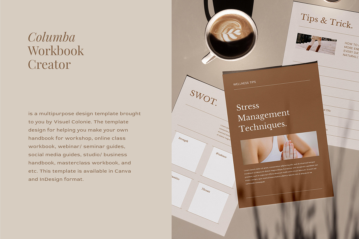 Columba - Workbook Creator Template, a Magazine Template by Visuel Colonie® (Photo 3 of 12)
