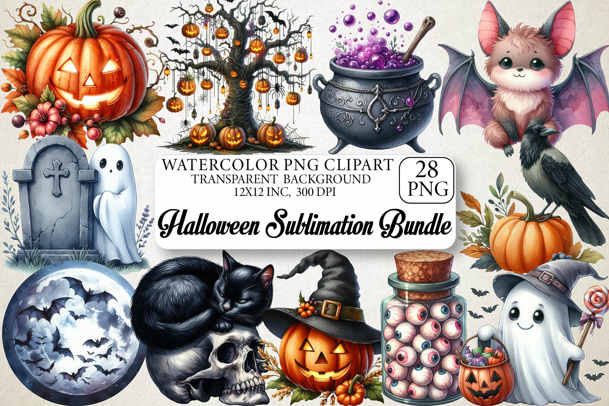 Halloween Sublimation Bundle Png, an Illustration by DreamPrint404 (Photo 1 of 6)