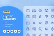 Cyber Security Icon Set, an Outline Icon by Nathaya Studio (Thumbnail 1 of 2)