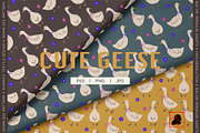 Cute Geese - Seamless Pattern, a Pattern Graphic by Alona Savchuk (Thumbnail 1 of 11)