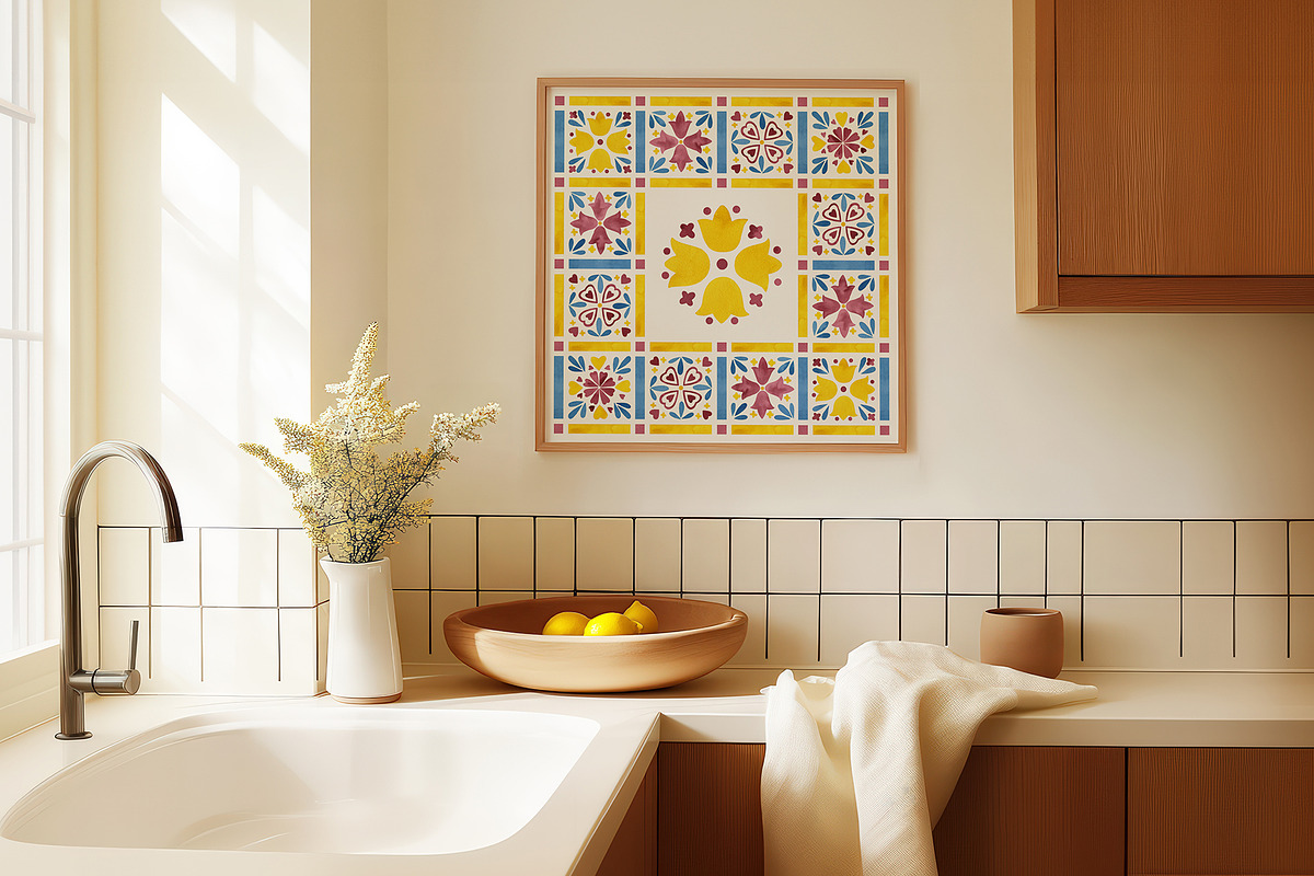 Mediterranean Azuléjo Watercolor, a Decorative Illustration by YarovaArt (Photo 13 of 15)