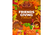 Friendsgiving potluck friends giving, a Seasonal Illustration by Vector Tradition (Thumbnail 2 of 3)
