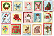 Christmas Postage Stamps Clipart, an Illustration by Dream Creation (Thumbnail 3 of 5)