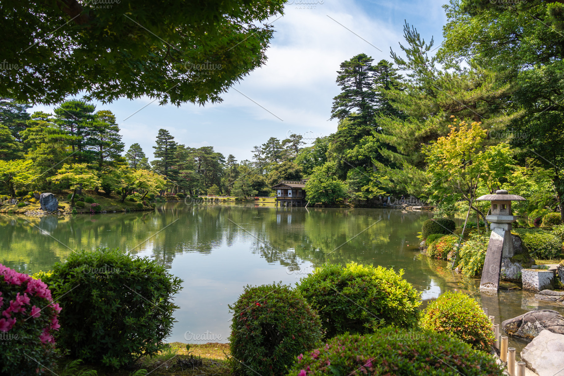 Serene view of Kenroku-en Garden near Kanazawa Castle, Japan, a Nature Photo by GoodGoods