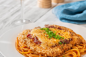 Chicken Parmesan with spaghetti whit, a Food & Drink Photo by Alexander Prokopenko