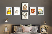 Safari Animal Nursery Wall Art Set, a Poster Template by Pixeness Studio (Thumbnail 2 of 6)