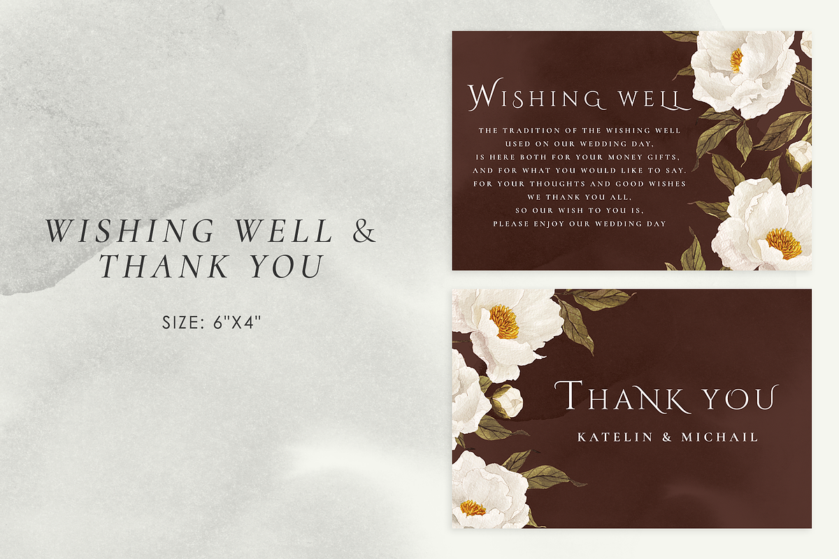 Noble white peonies, an Invitation Template by Helen Halik art (Photo 4 of 9)