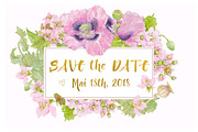 Purple Poppies&Blackberries-Clipart, an Illustration by watercolorwild.graphics (Thumbnail 2 of 10)