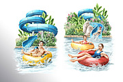 Water Park. Watercolor collection, a Person Illustration by Daria Ustiugova (Thumbnail 5 of 14)