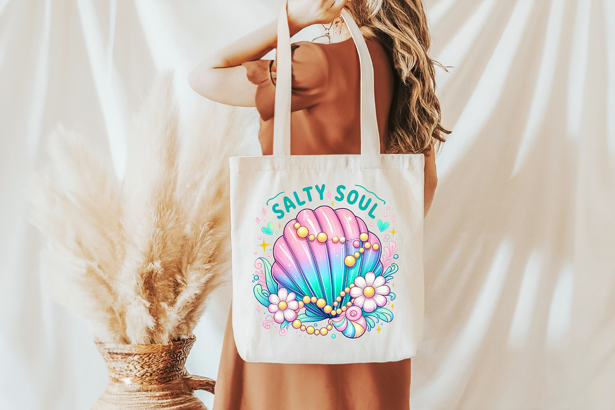 Clam Pearl Coquette Bow Salty Soul P, an Illustration by Libby Wishes (Photo 5 of 6)
