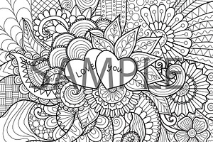 10 Love Coloring Book Design