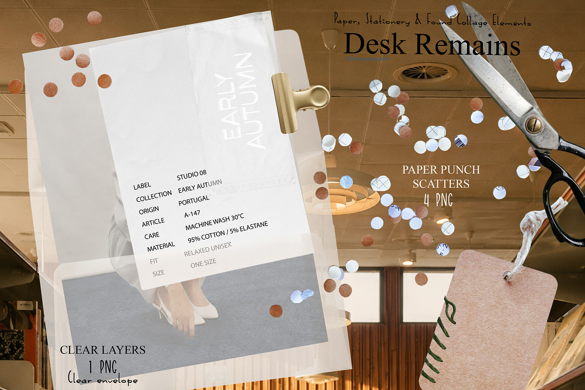 Desk Remains: Paper Collage Elements, an Object Graphic by DreamoraArt (Photo 2 of 11)