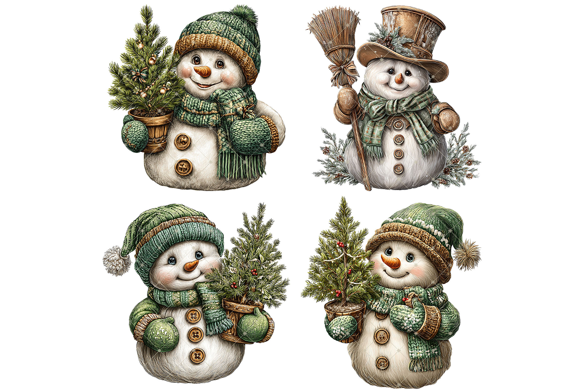 Cozy Snowman Clipart JPG, an Illustration by Memories By Lea (Photo 5 of 17)