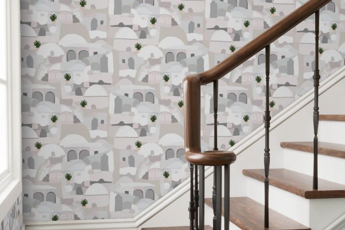 Island greek houses white grey, a Pattern Graphic by Cotton Melon pattern Shop (Photo 2 of 5)