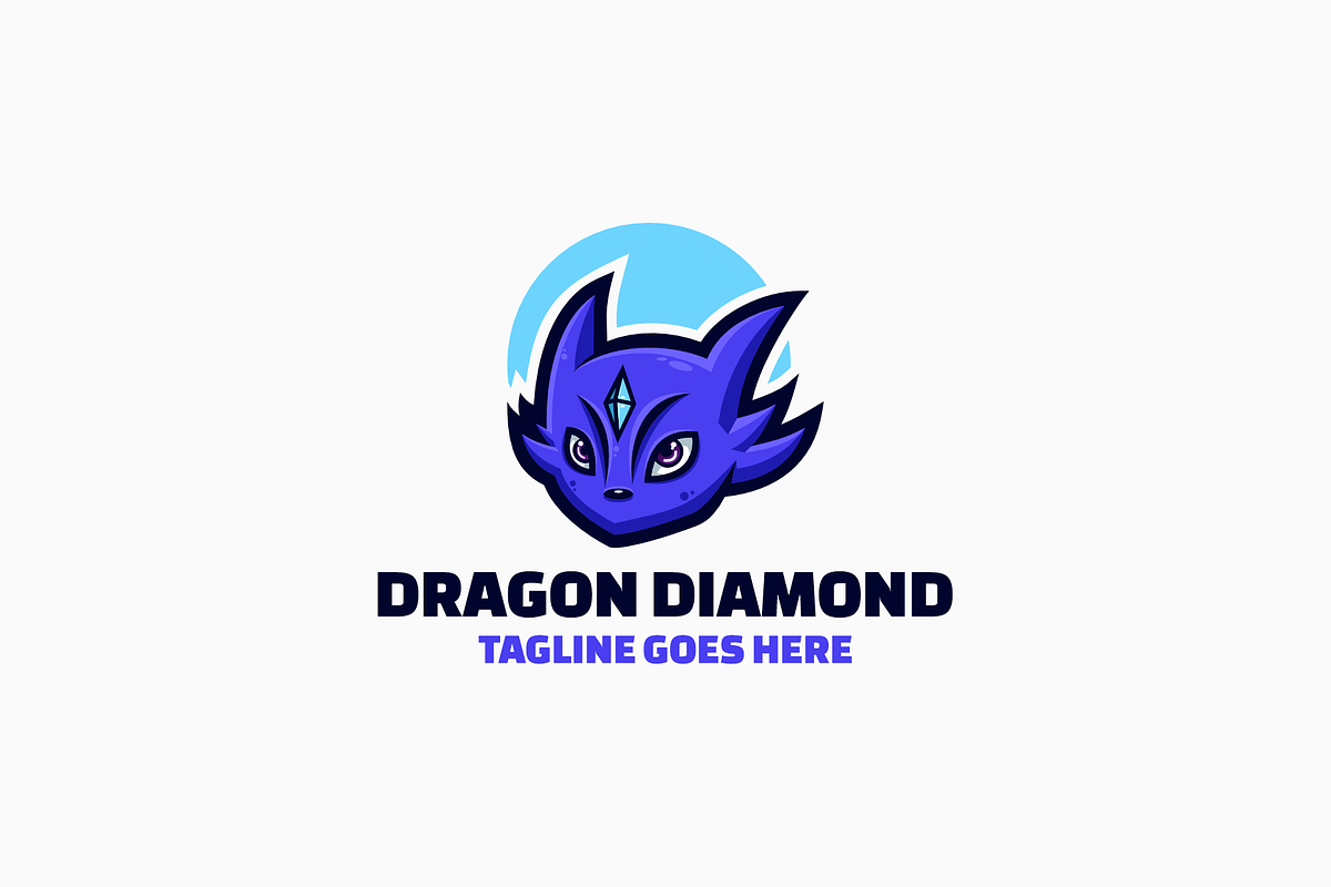 Dragon Diamond Mascot Cartoon Logo, a Branding & Logo Template by Artnivora.Std