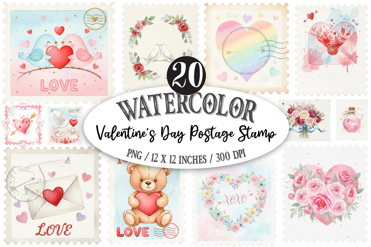 Valentine's Day Postage Stamp, an Illustration by Designking (Photo 1 of 5)