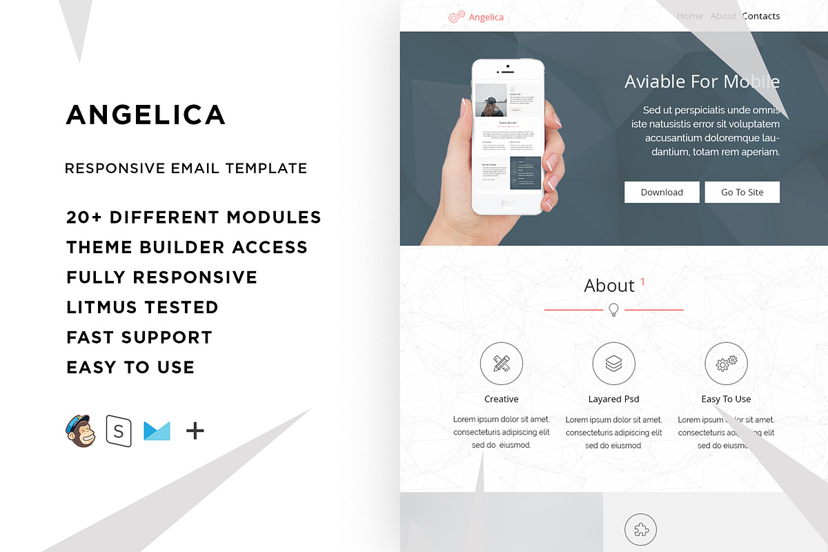 Angelica – Responsive Email template, an Email Template by ThemesCode