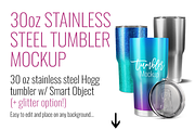 30oz Stainless Steel Tumbler Mockup, a Cups & Container Mockup by SarahDesign (Thumbnail 1 of 7)