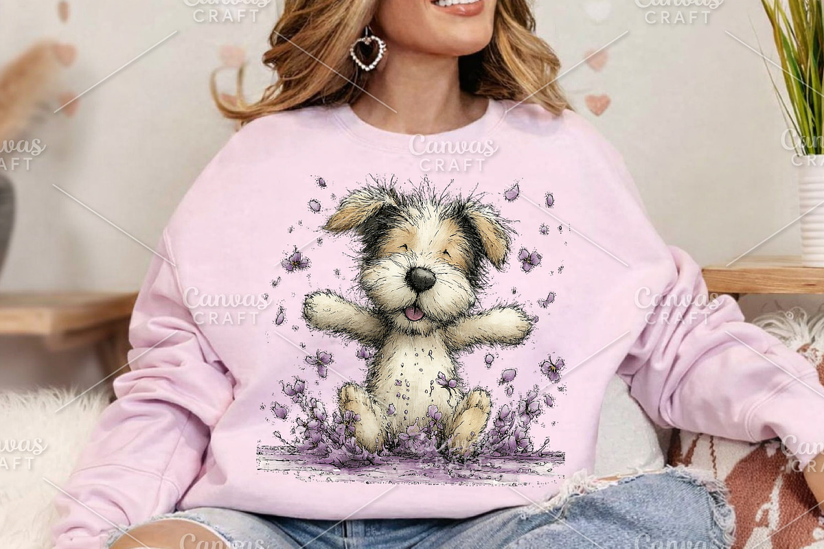 Whimsical Spring Dogs Clipart Bundle, an Illustration by Canvas Craft (Photo 7 of 7)