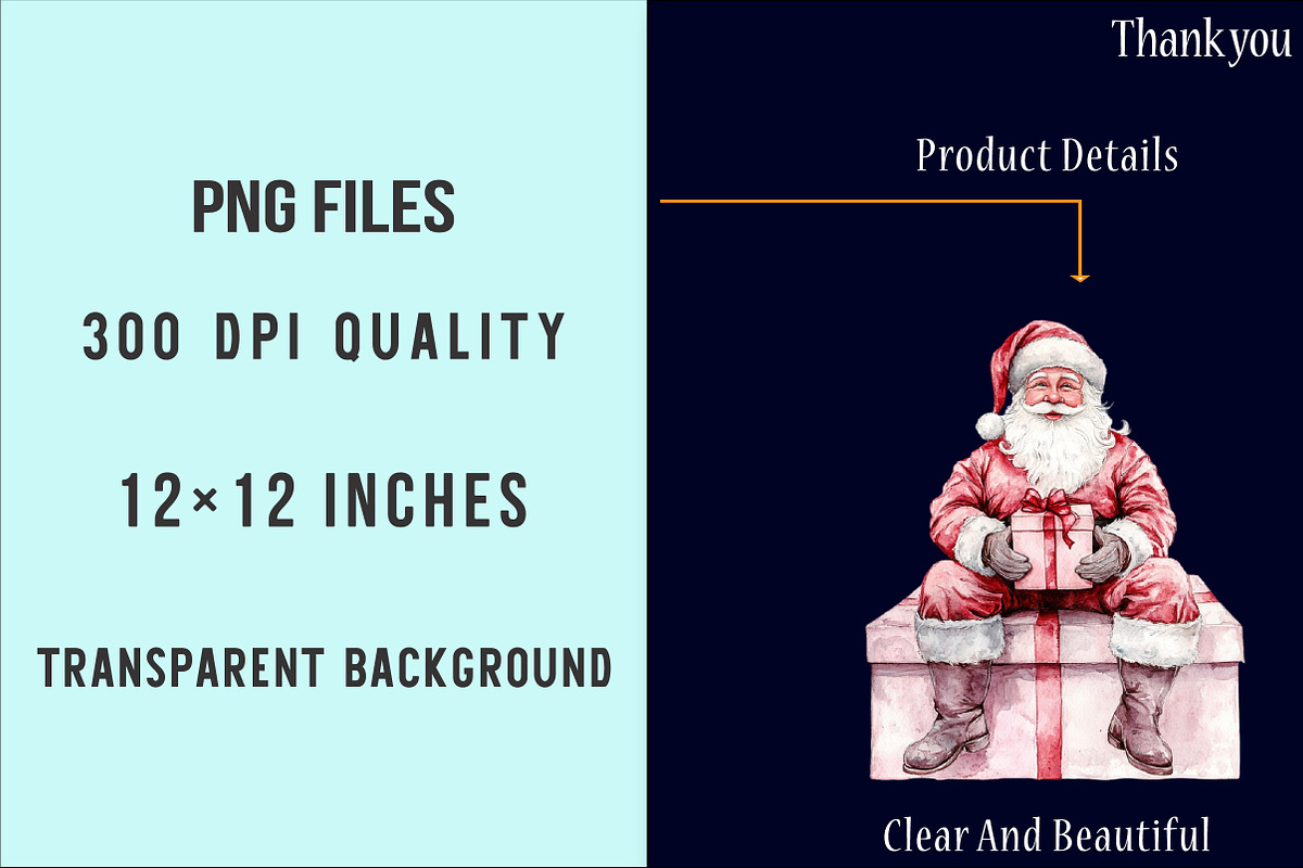 Pink Trendy Christmas Santa Png, an Illustration by SinaCreation (Photo 6 of 7)