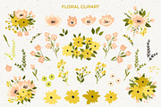 Flower Field pattern & clipart, a Background Graphic by Cozy pattern shop (Thumbnail 3 of 7)