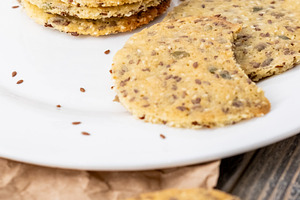 Rustic treat tasty cookies biscuits seeds plate, a Food & Drink Photo by Photo Drive Studio