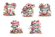 Whimsical Summer Wooden Sing Clipart, an Illustration by CreationArt (Thumbnail 7 of 7)
